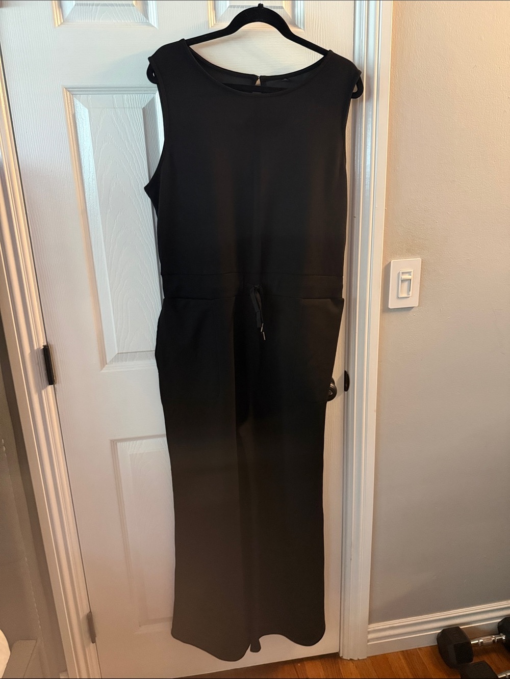 Sleek Black Sleeveless Jumpsuit with Drawstring Waist